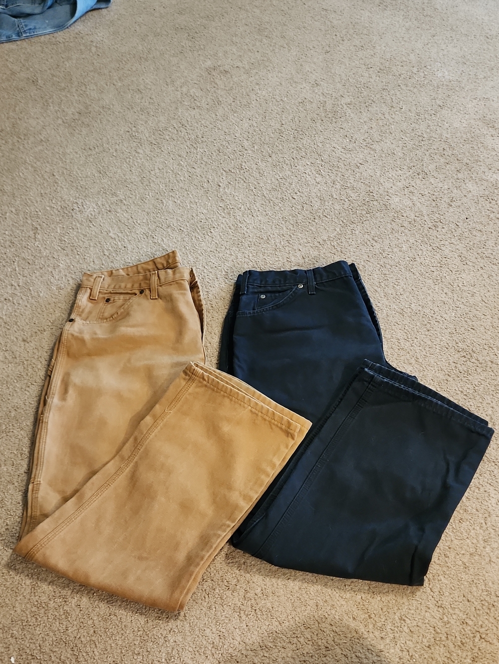 Nice Vintage Dickies Straight-Leg Work Pants Camel, Black Mens Size 34/36 x 30